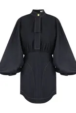 Zimmermann Denim Gathered Mini Dress