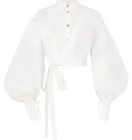 Zimmermann Rebellion Poplin Wrap Blouse