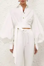Zimmermann Rebellion Poplin Wrap Blouse