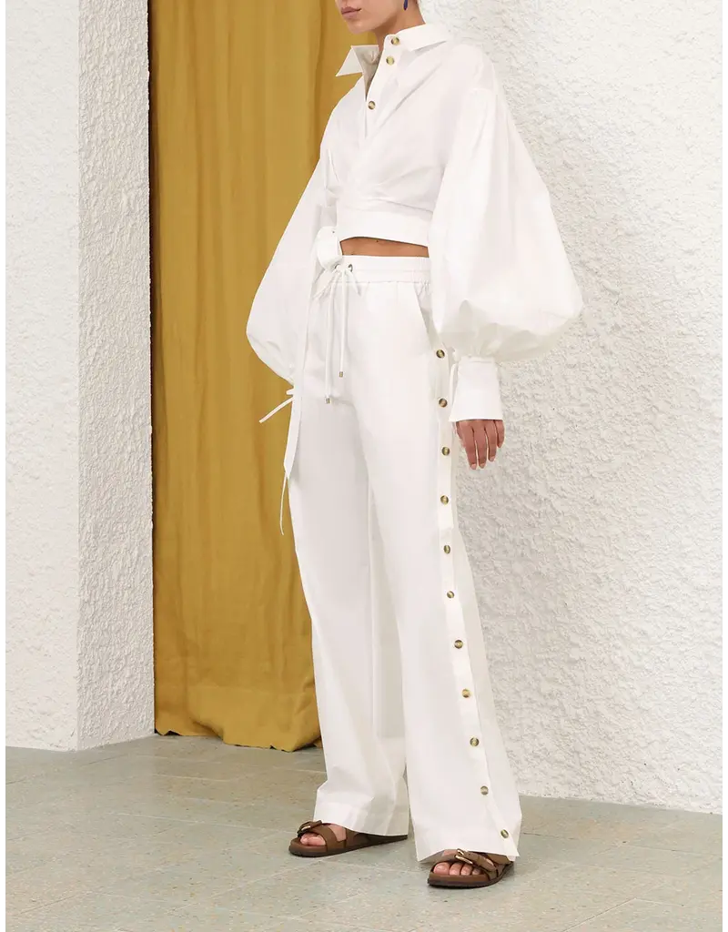 Zimmermann Rebellion Poplin Wrap Blouse