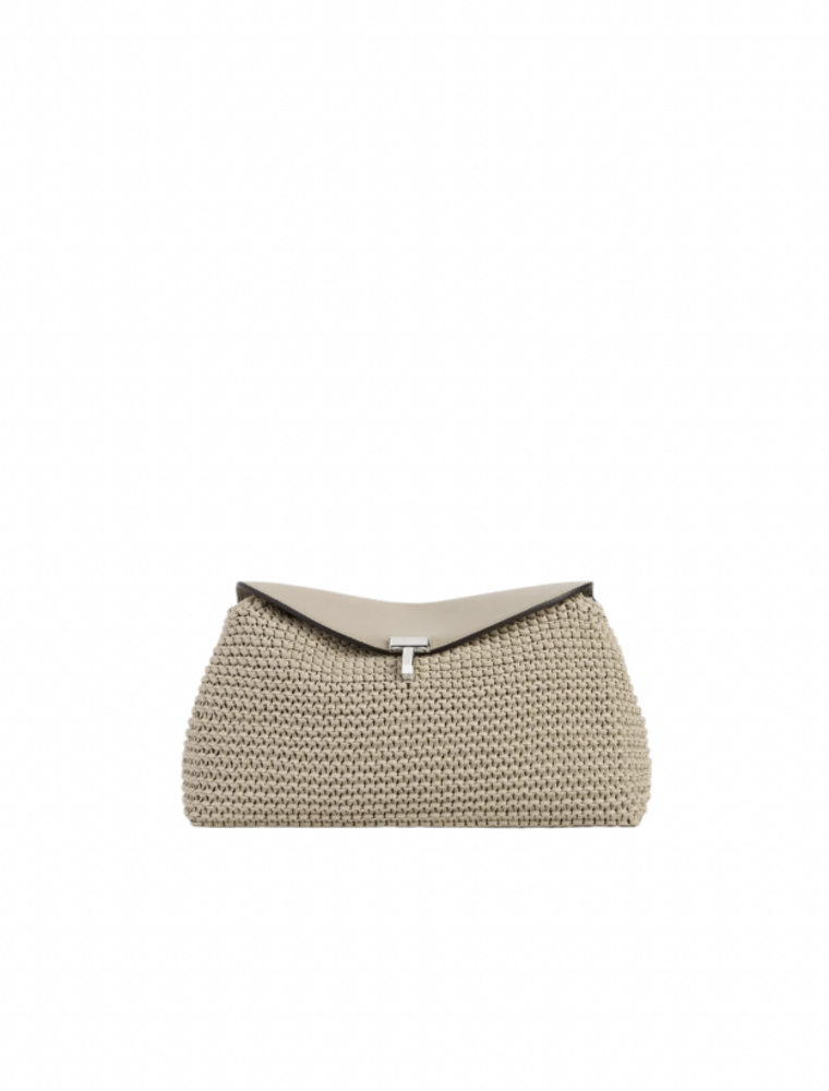 TOTEME T-Lock Woven Leather Clutch