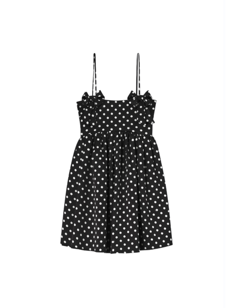 Ganni Printed Double Satin Mini Strap Dress