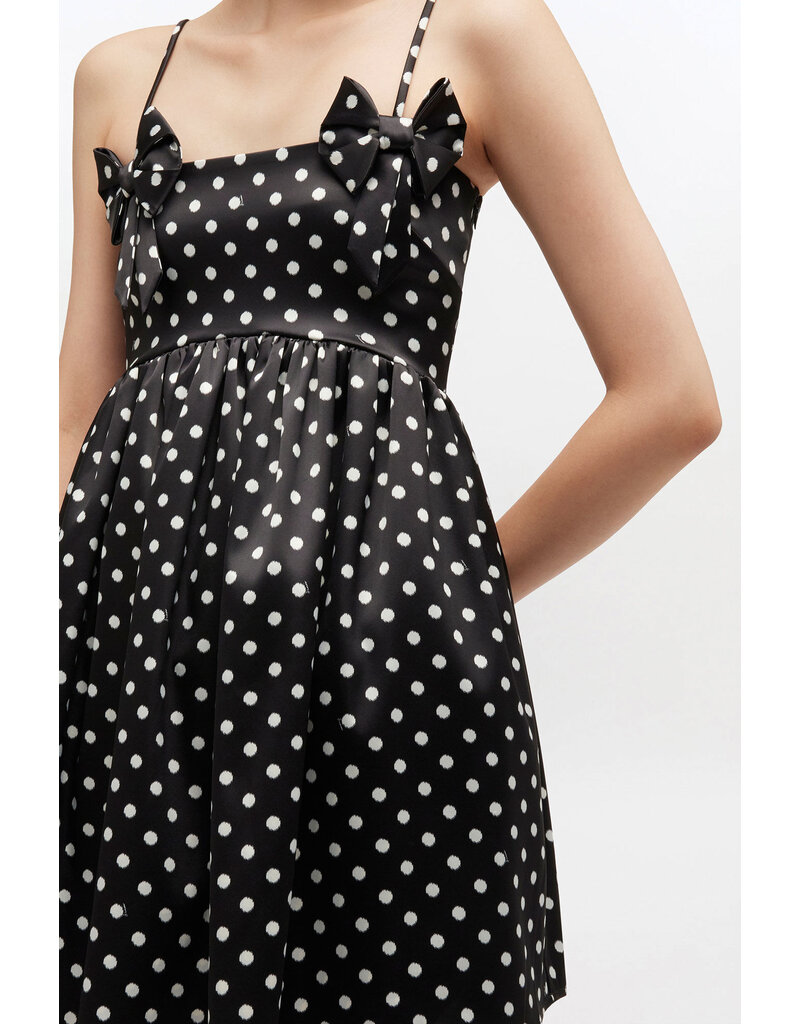 Ganni Printed Double Satin Mini Strap Dress