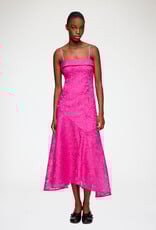 Ganni Shibori Organza Long Asymmetric Dress