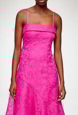 Ganni Shibori Organza Long Asymmetric Dress