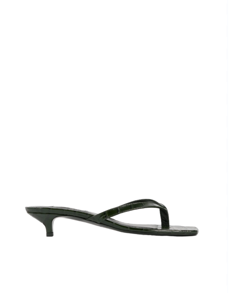 TOTEME CROCO-EMBOSSED HEELED FLIP FLOPS