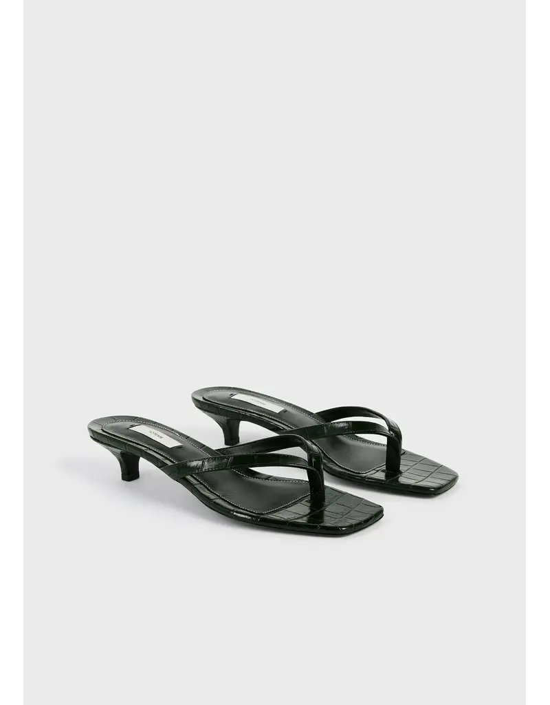 TOTEME CROCO-EMBOSSED HEELED FLIP FLOPS