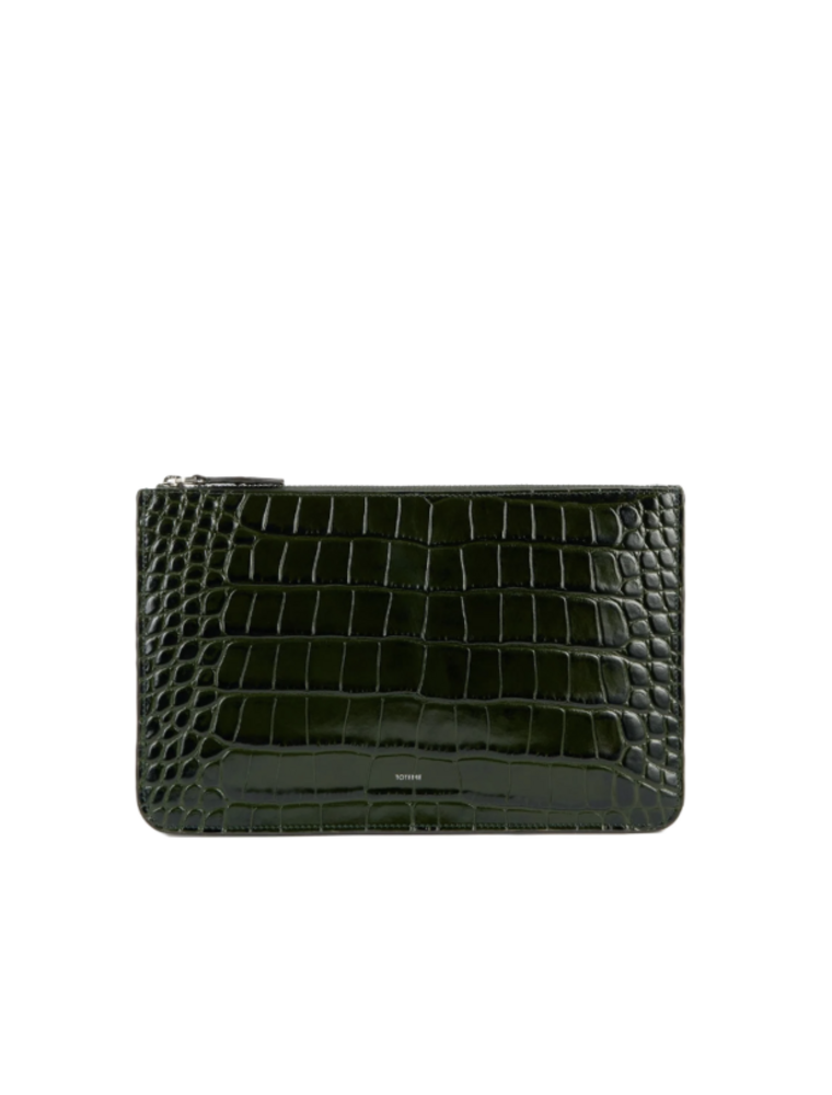 TOTEME THREEFOLD CROCO EMBOSSED CLUTCH