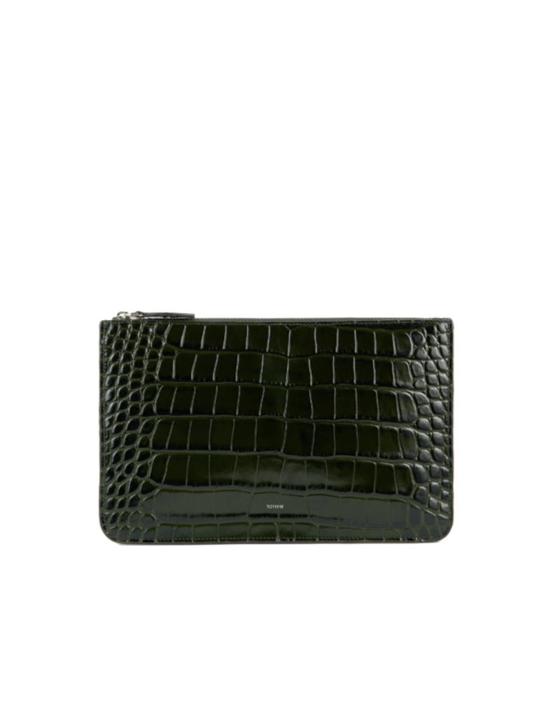 TOTEME THREEFOLD CROCO EMBOSSED CLUTCH
