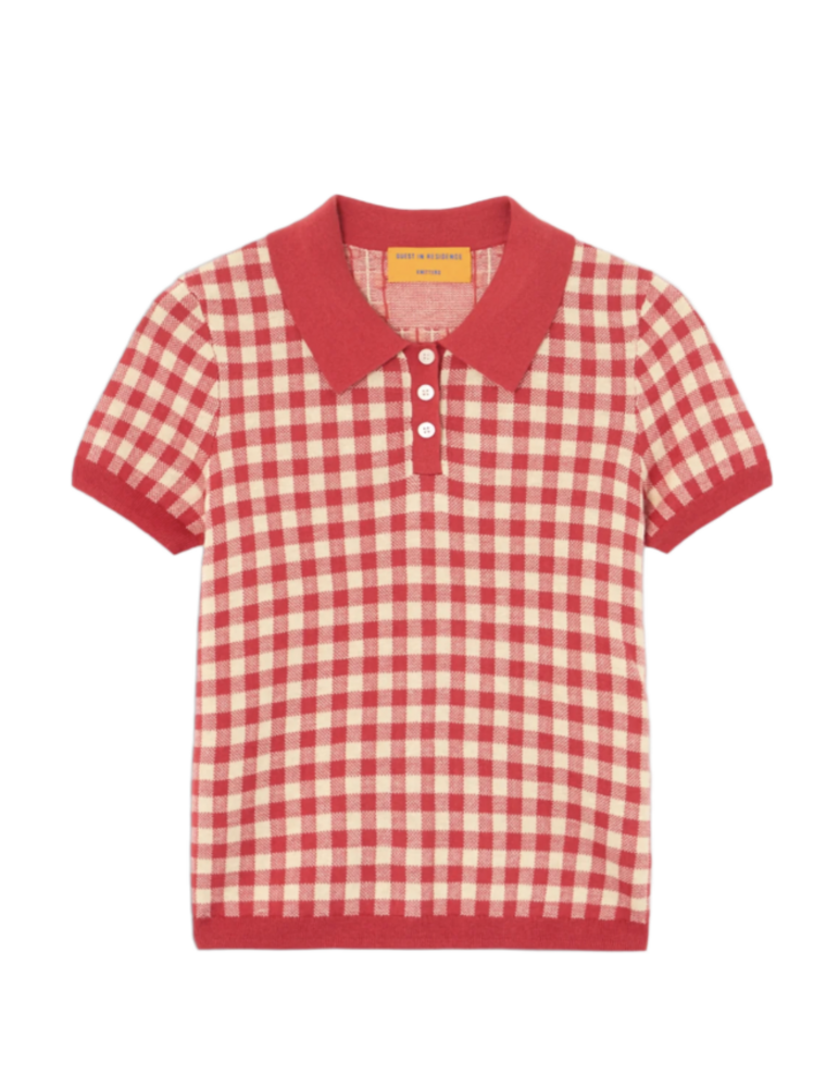GUEST IN RESIDENCE GINGHAM SHRUNKEN POLO