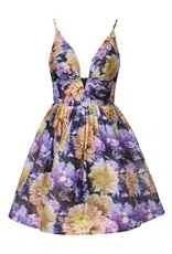 Zimmermann Luna V Neck Mini Dress