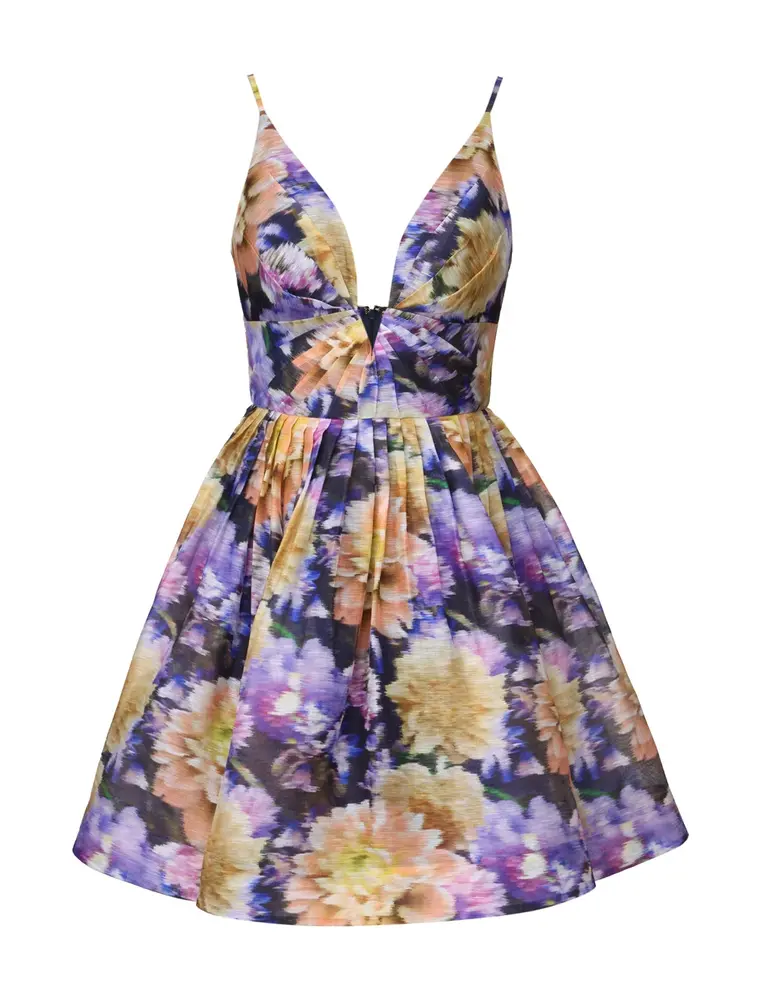 Zimmermann Luna V Neck Mini Dress