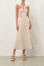 Zimmermann Luna Metallic Halter Dress