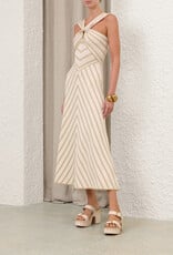 Zimmermann Luna Metallic Halter Dress