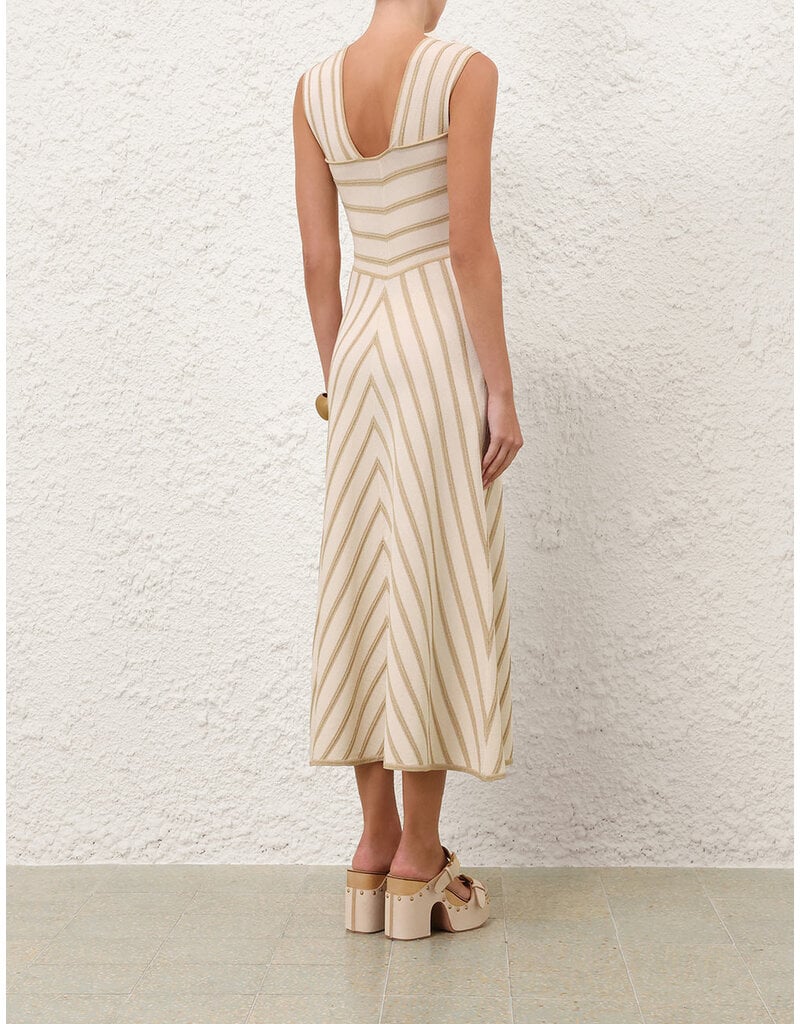 Zimmermann Luna Metallic Halter Dress