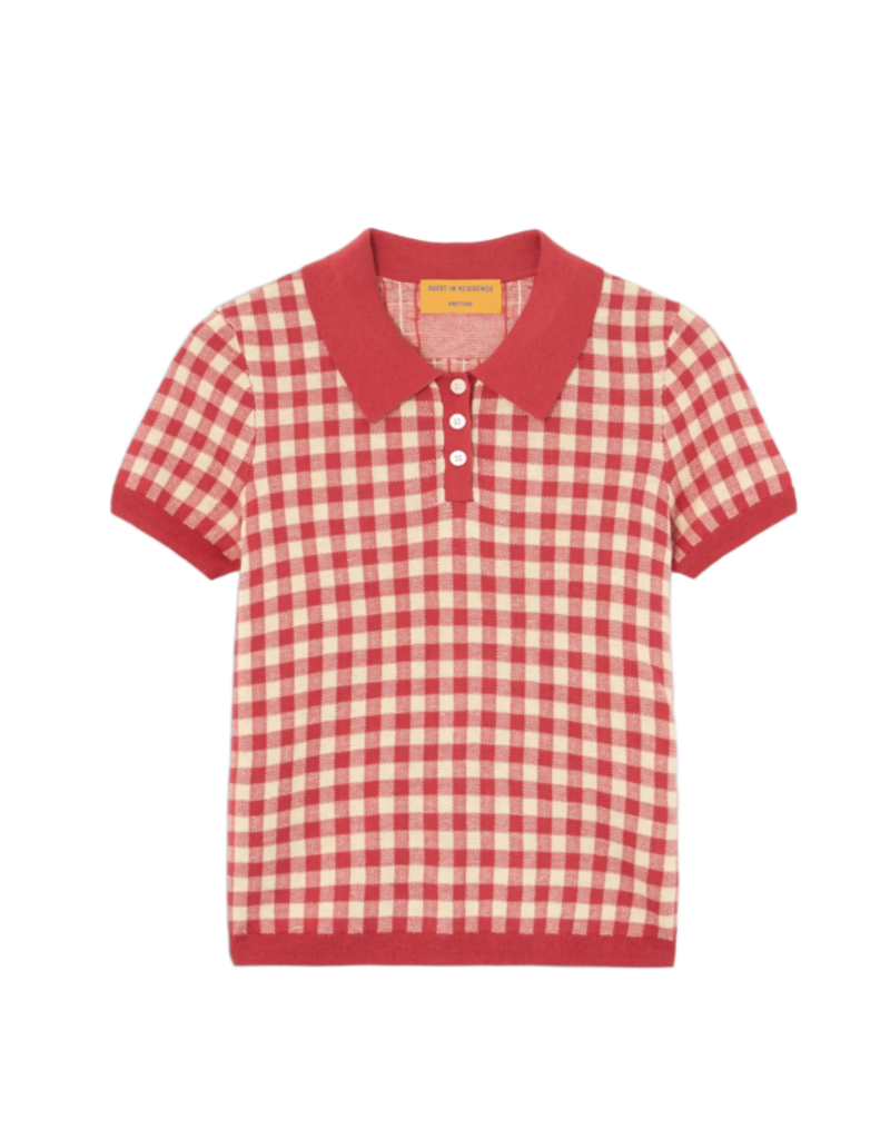 GUEST IN RESIDENCE GINGHAM SHRUNKEN POLO