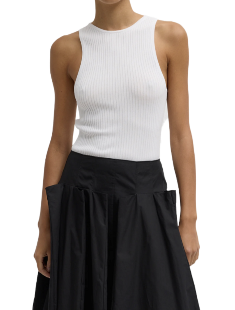 Tibi RIBBED SWEATER CUT OUT TANK