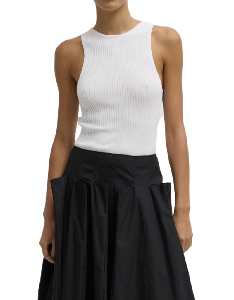 Tibi RIBBED SWEATER CUT OUT TANK
