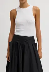 Tibi RIBBED SWEATER CUT OUT TANK