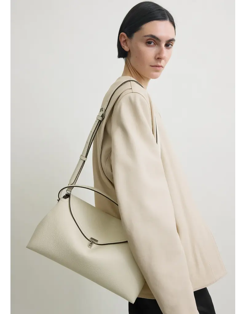 TOTEME T-Lock Grained Leather Top Bag