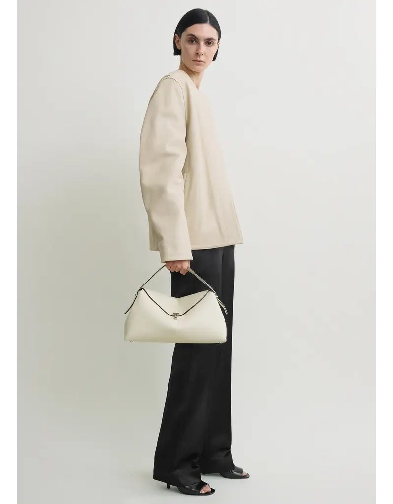 TOTEME T-Lock Grained Leather Top Bag