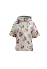 BRANDON MAXWELL THE AINE SHORT SLEEVE CREW NECK SHIRT W/ HOODIE