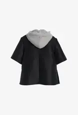 BRANDON MAXWELL THE AINE SHORT SLEEVE CREW NECK SHIRT W/ HOODIE