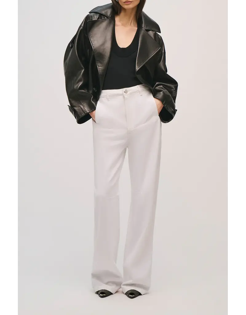 BRANDON MAXWELL THE STEVIE WIDE LEG JEAN W/ CARGO DETAILS