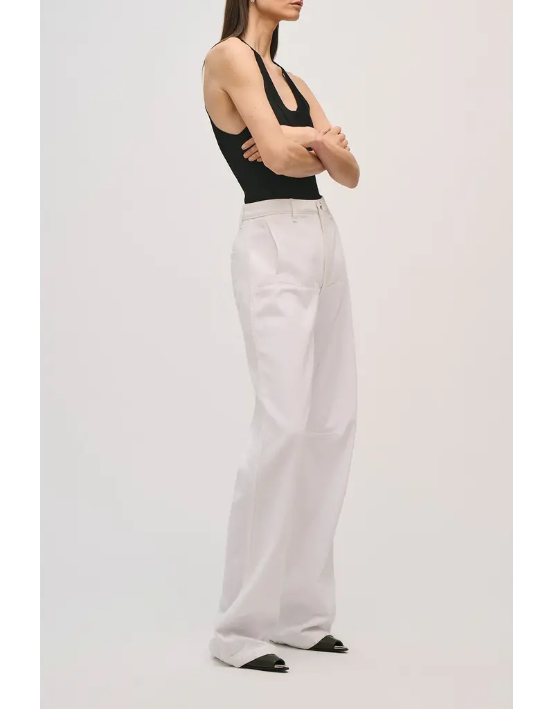 BRANDON MAXWELL THE STEVIE WIDE LEG JEAN W/ CARGO DETAILS