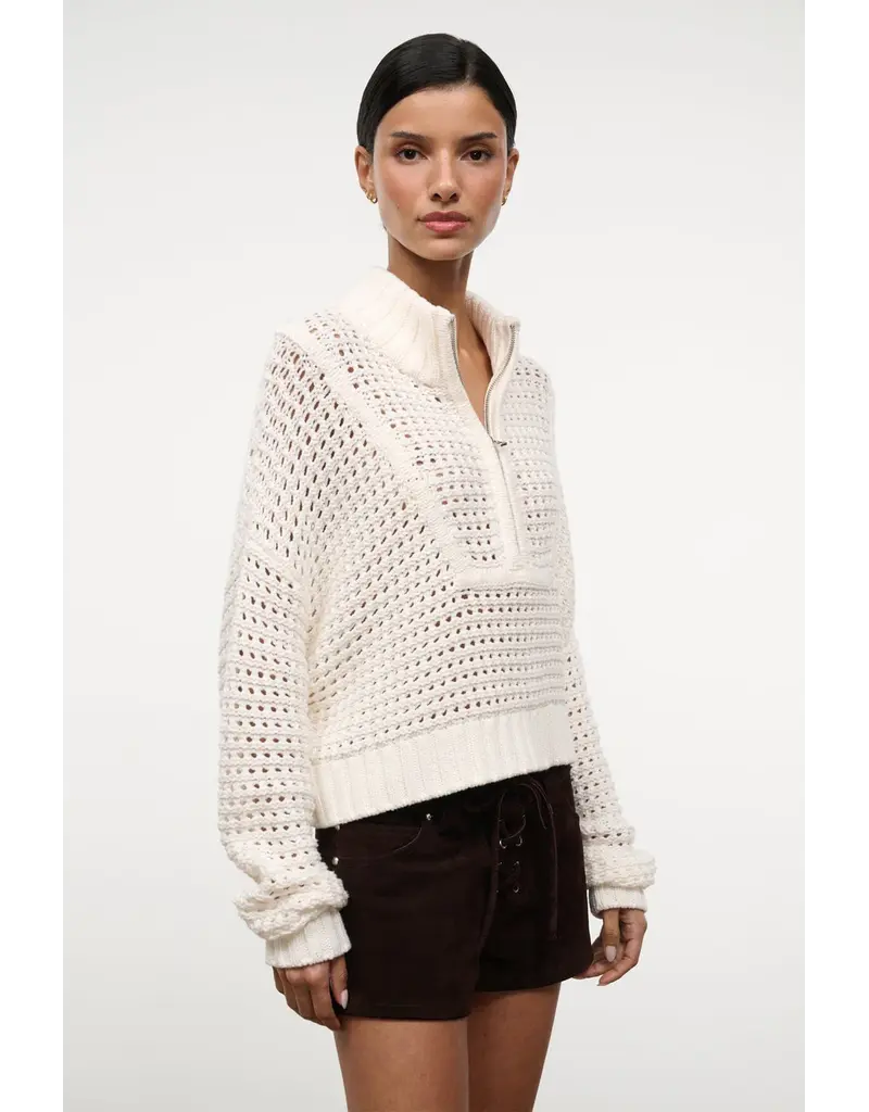Staud CROPPED HAMPTON SWEATER
