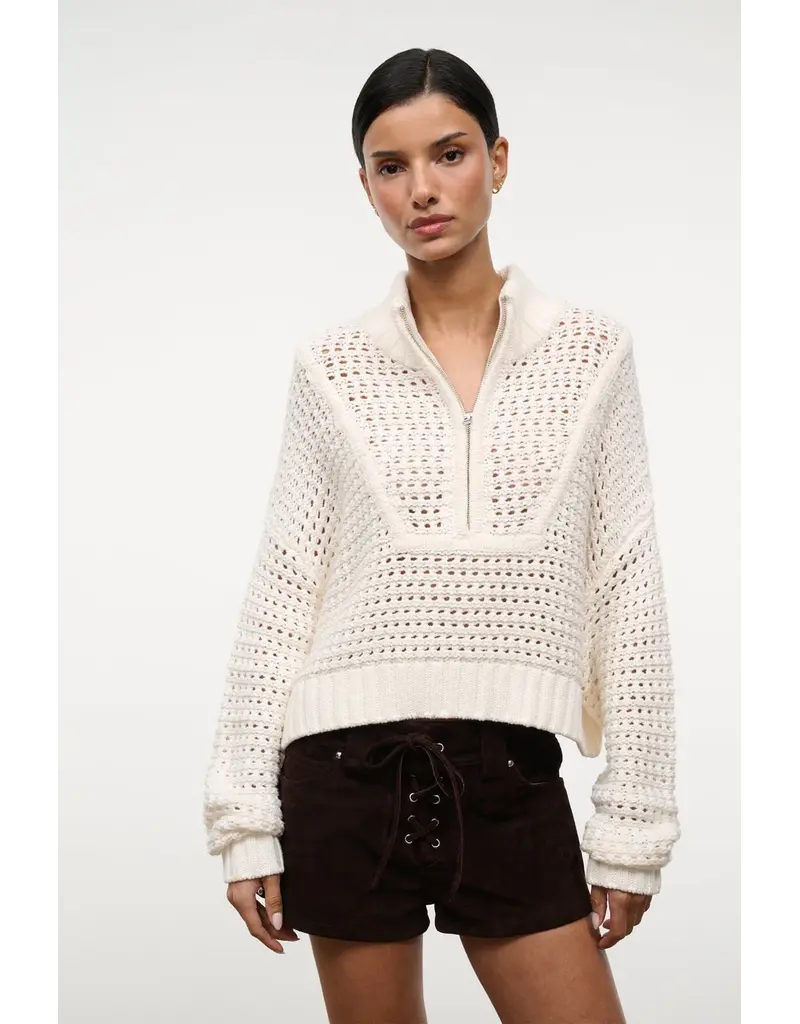 Staud CROPPED HAMPTON SWEATER
