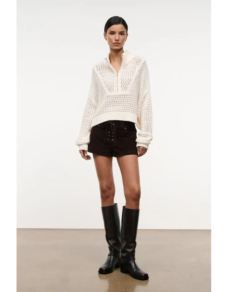 Staud CROPPED HAMPTON SWEATER