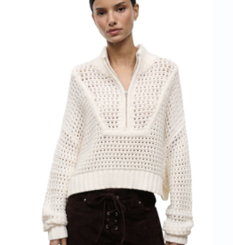 Staud CROPPED HAMPTON SWEATER