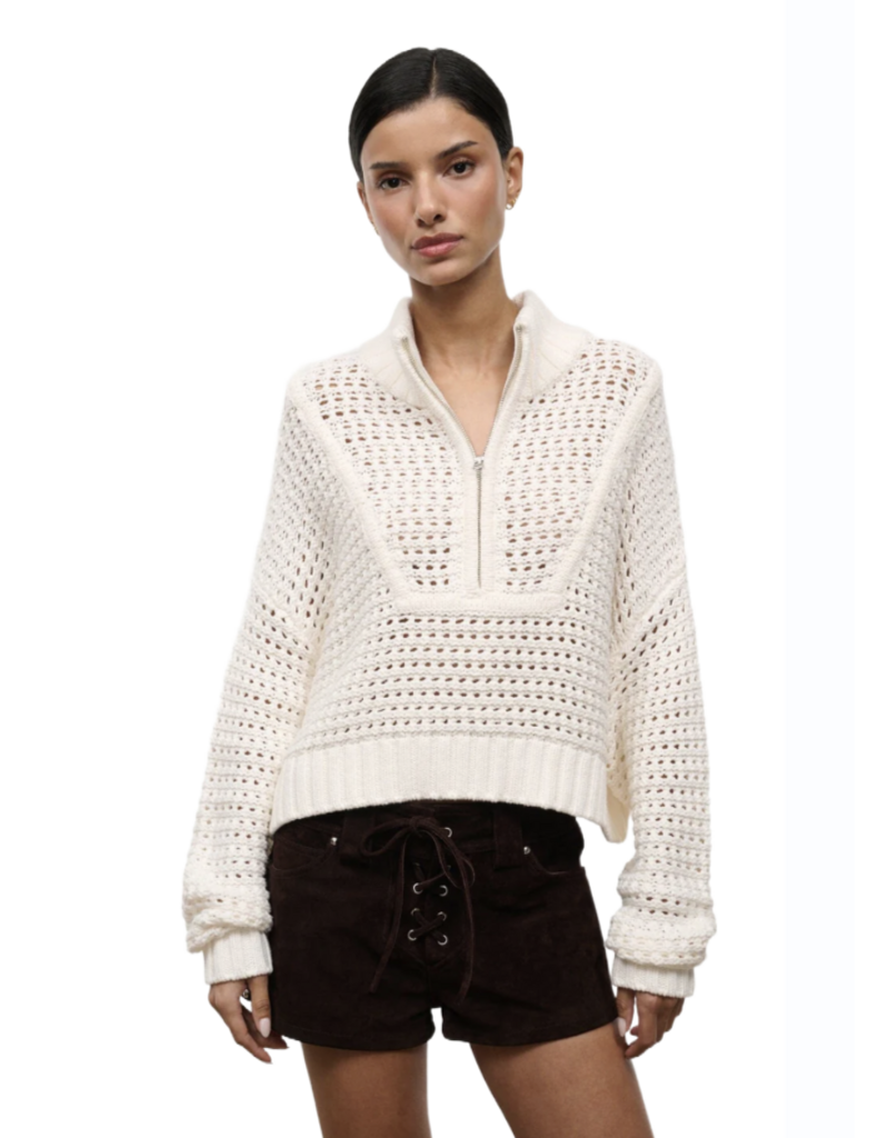 Staud CROPPED HAMPTON SWEATER