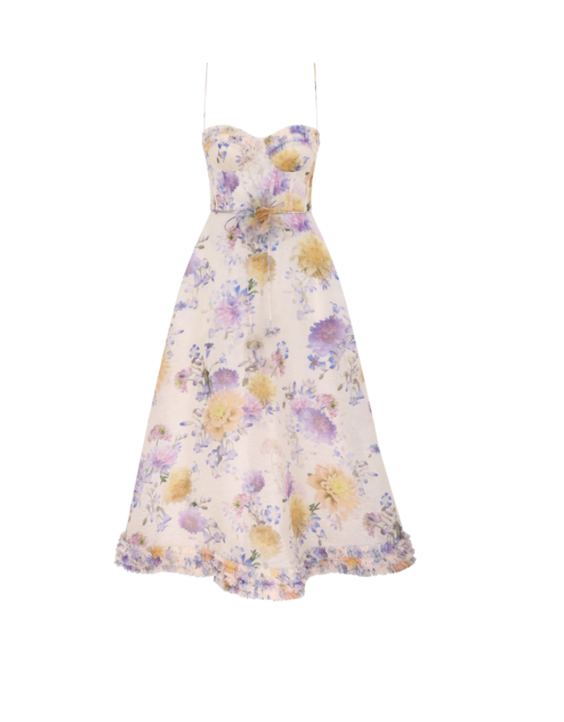 Zimmermann Luna Ruffle Midi Dress