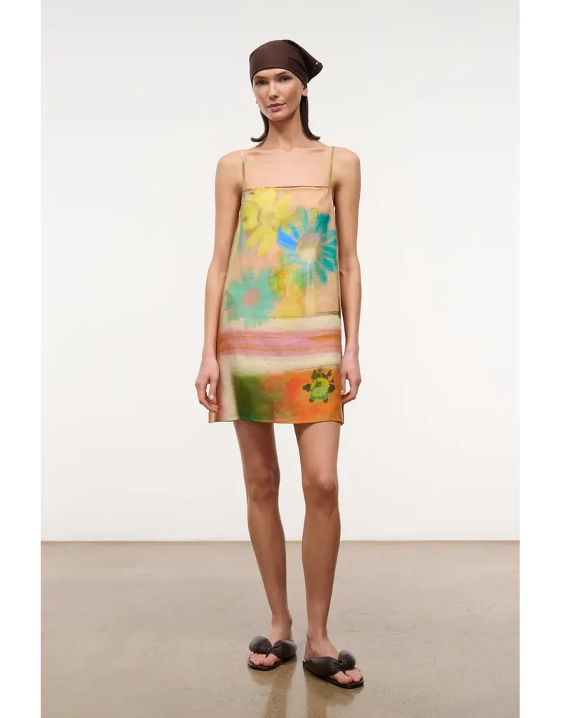 Staud LAURA LINEN MINI DRESS