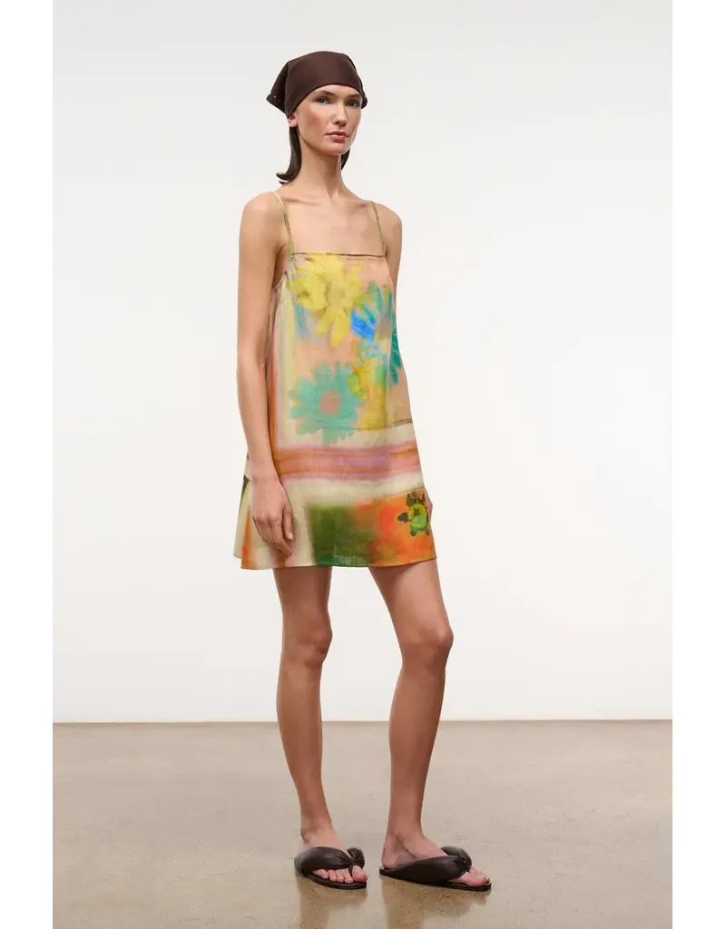 Staud LAURA LINEN MINI DRESS