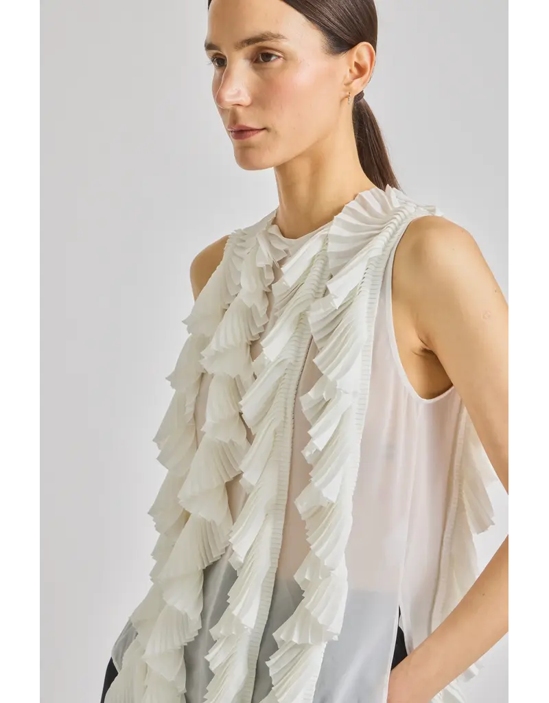 SAINT ART Neo Organza Pleated Top
