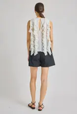 SAINT ART Neo Organza Pleated Top