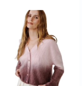 SABLYN JOLIE V CROPPED OMBRE CREWNECK