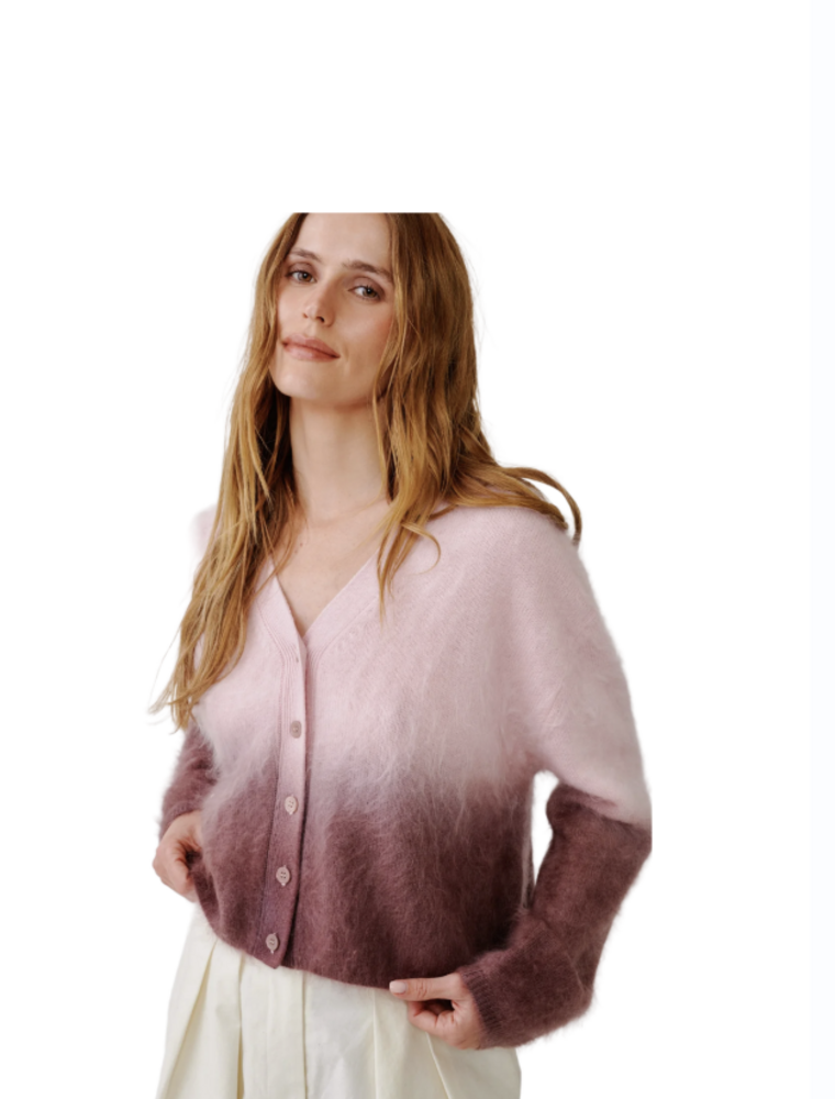 SABLYN JOLIE V CROPPED OMBRE CREWNECK