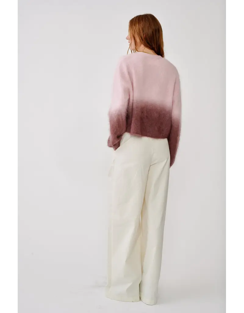 SABLYN JOLIE V CROPPED OMBRE CREWNECK