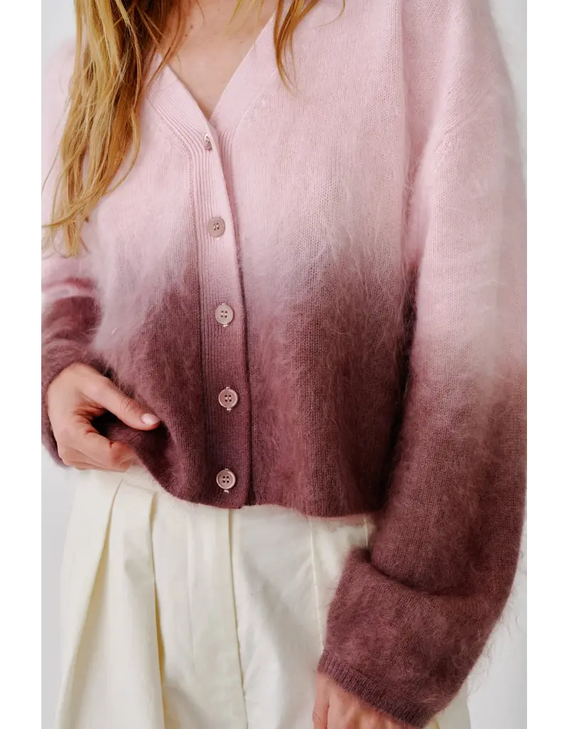 SABLYN JOLIE V CROPPED OMBRE CREWNECK