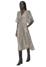 Sea New York CHARLIZE PRINT RUCHED S/SLV DRESS