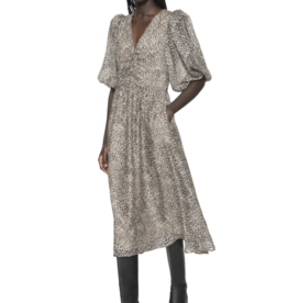 Sea New York CHARLIZE PRINT RUCHED S/SLV DRESS