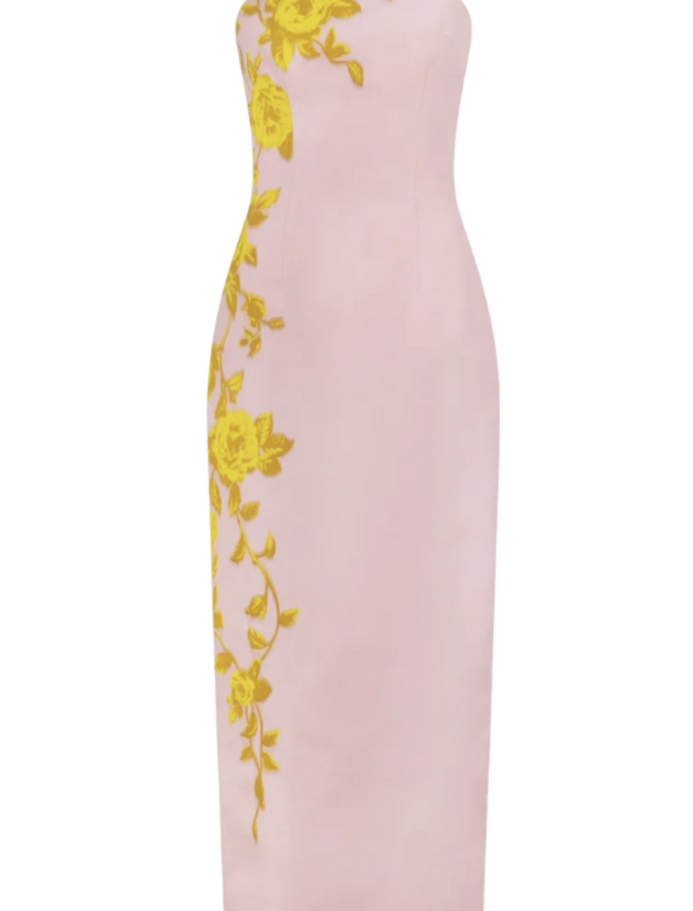 LELA ROSE ROSE FIL COUPE STRAPLESS DRESS