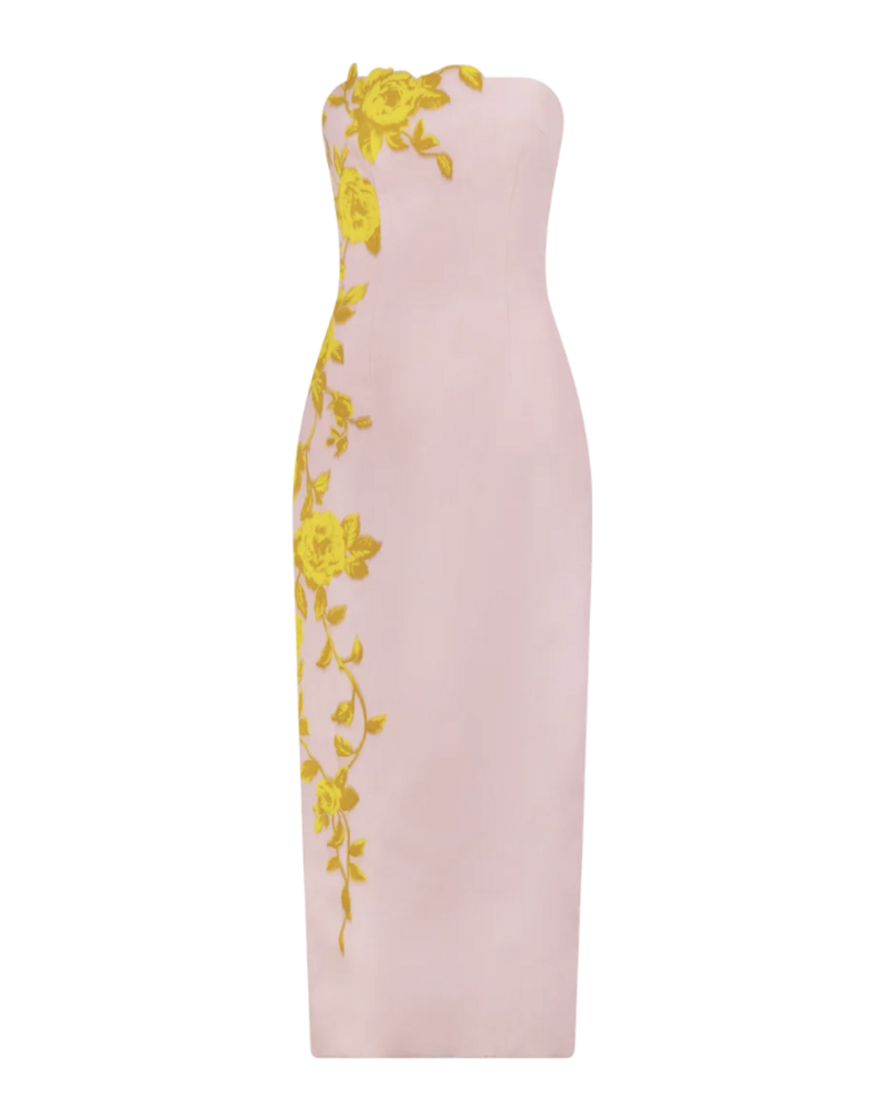 LELA ROSE ROSE FIL COUPE STRAPLESS DRESS