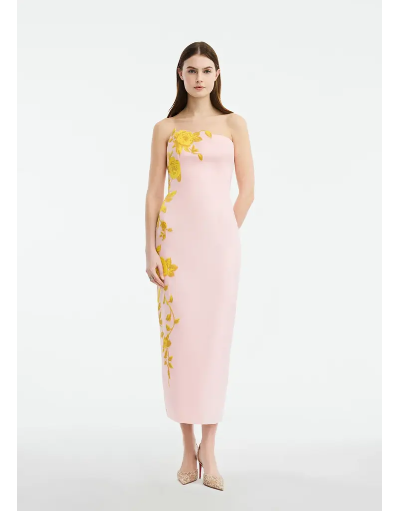 LELA ROSE ROSE FIL COUPE STRAPLESS DRESS
