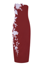 LELA ROSE ROSE FIL COUPE STRAPLESS DRESS