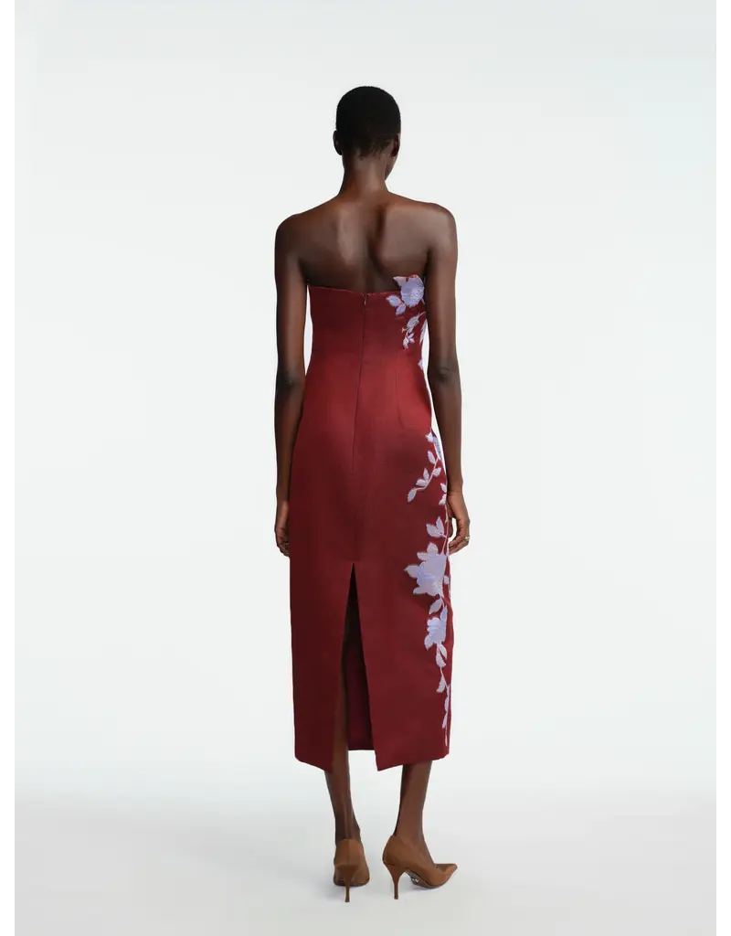 LELA ROSE ROSE FIL COUPE STRAPLESS DRESS